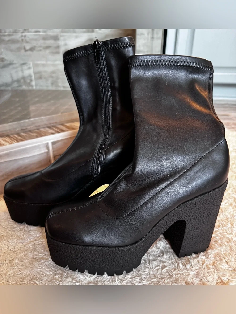 ASOS Black Chunky Platform Sock Boots